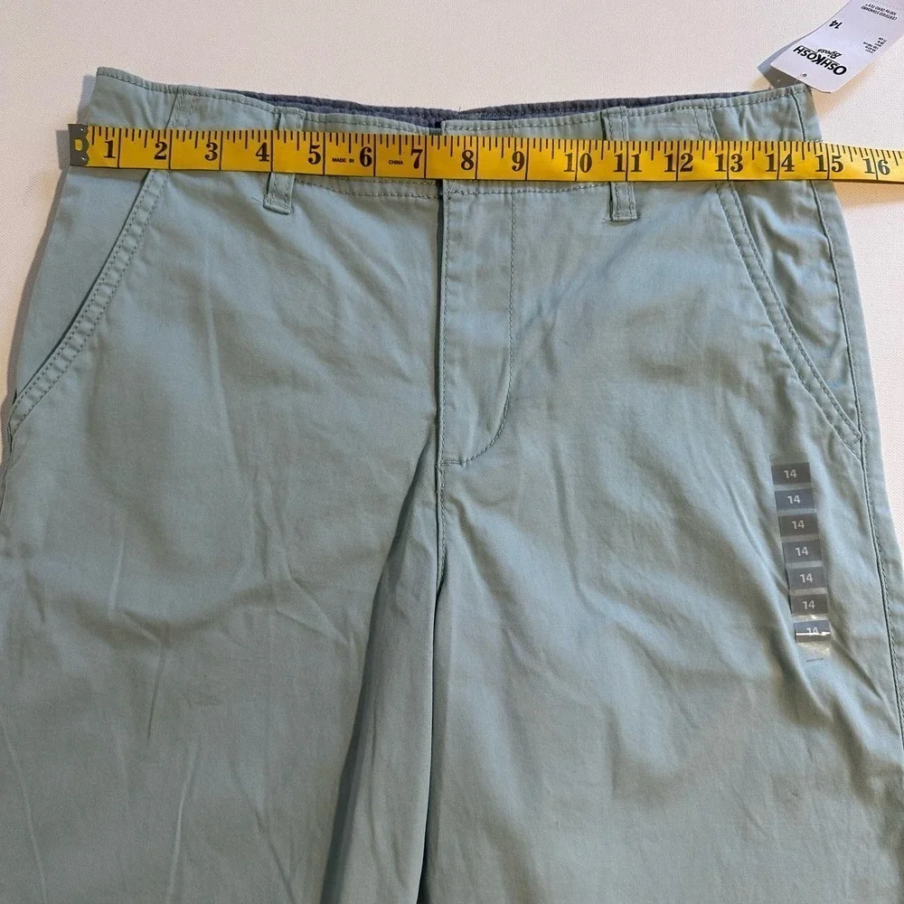 NWT OshKosh B'gosh Mint Chino Shorts Boys 14